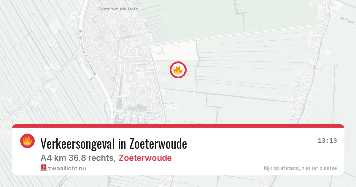 Verkeersongeval in Zoeterwoude — 22 mrt 2026