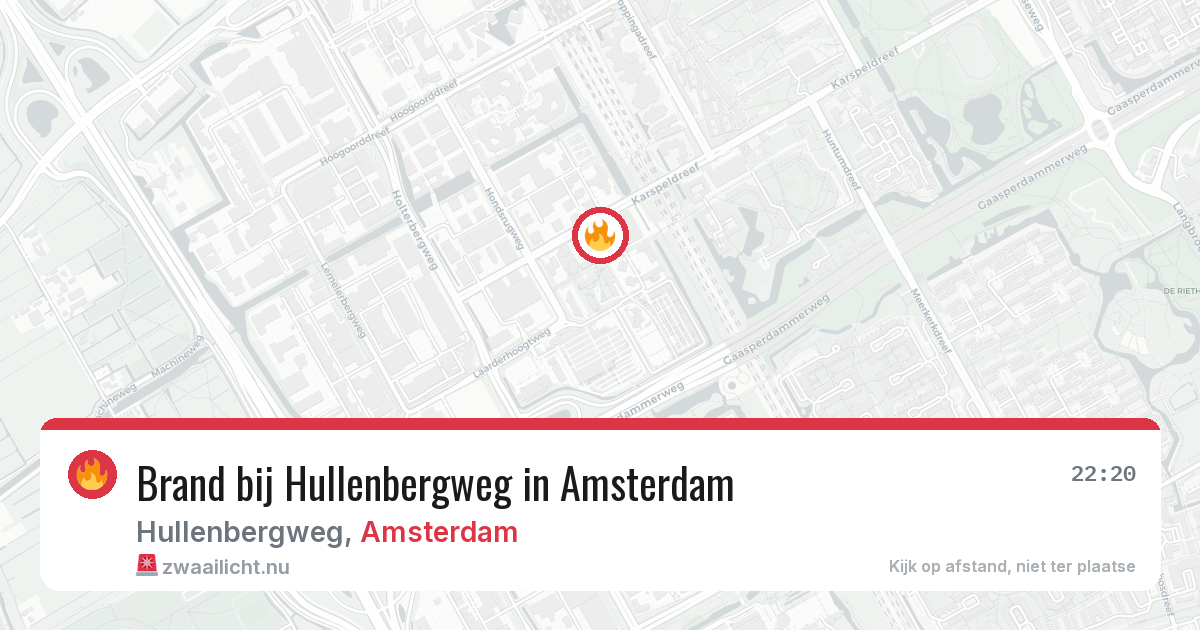 Brand bij Hullenbergweg in Amsterdam — 25 jul 2026