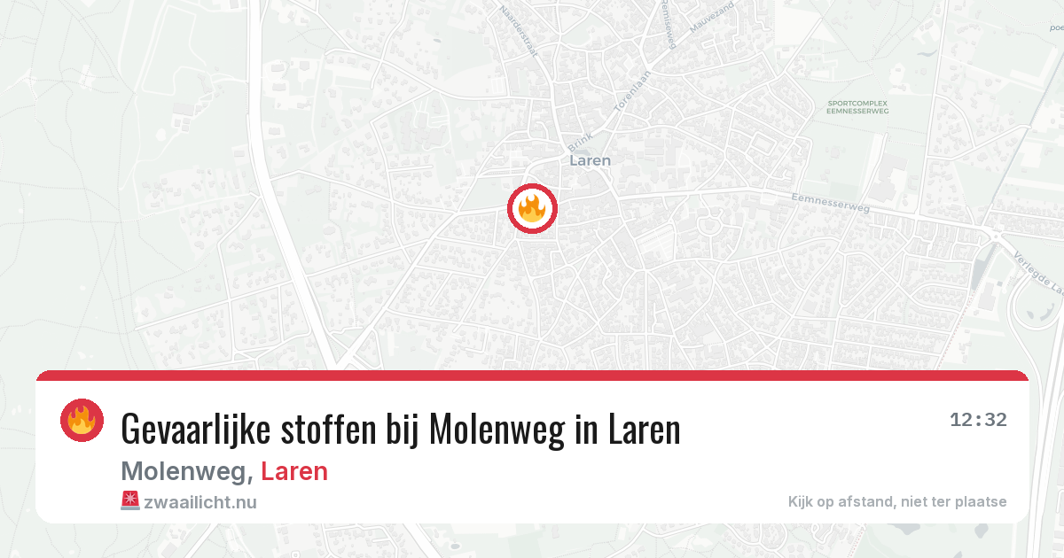 Gevaarlijke stoffen bij Molenweg in Laren — 11 mei 2026