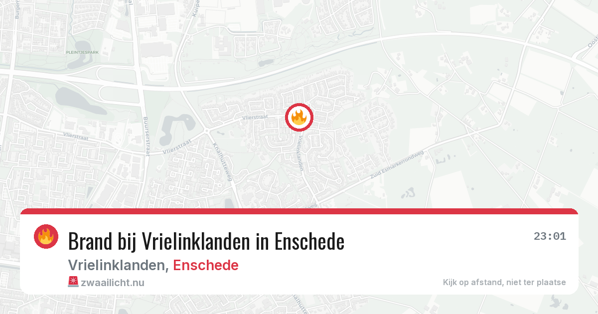 Brand bij Vrielinklanden in Enschede — 24 mei 2026
