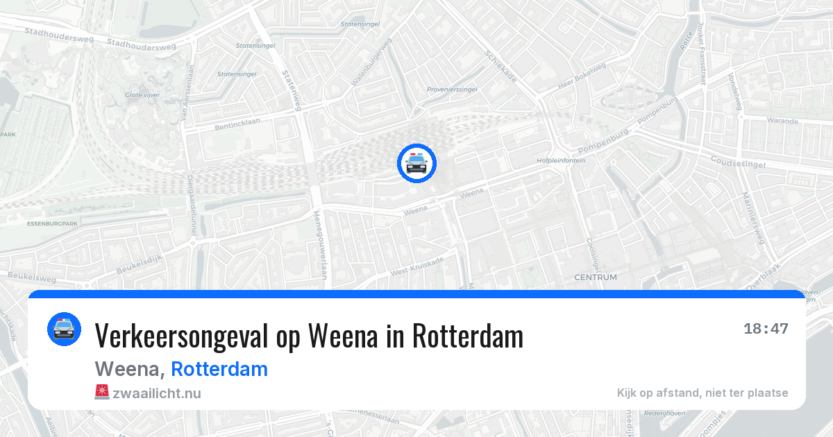 Verkeersongeval op Weena in Rotterdam — 23 apr 2026