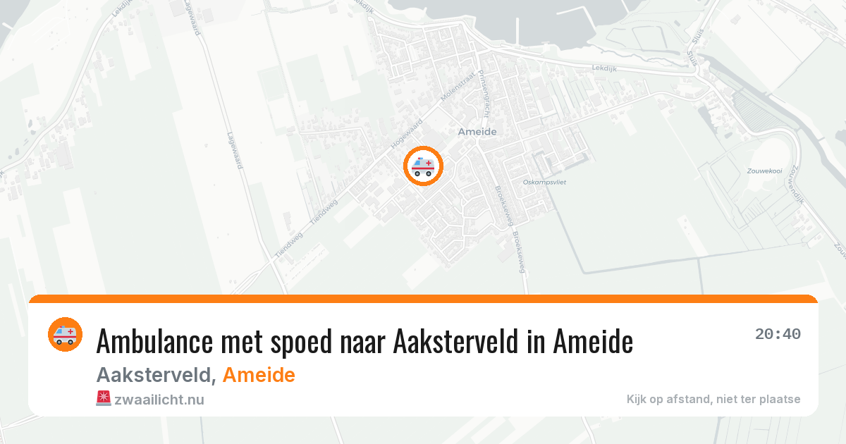 Ambulance met spoed naar Aaksterveld in Ameide — 25 apr 2026