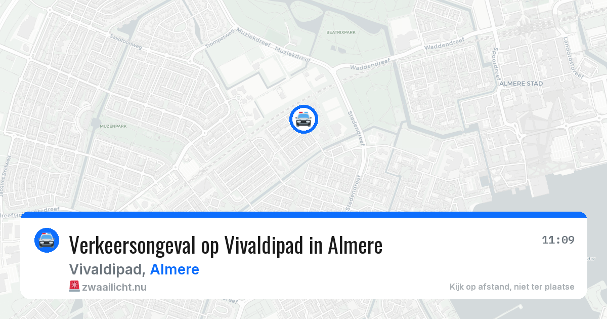 Verkeersongeval op Vivaldipad in Almere — 31 mrt 2026