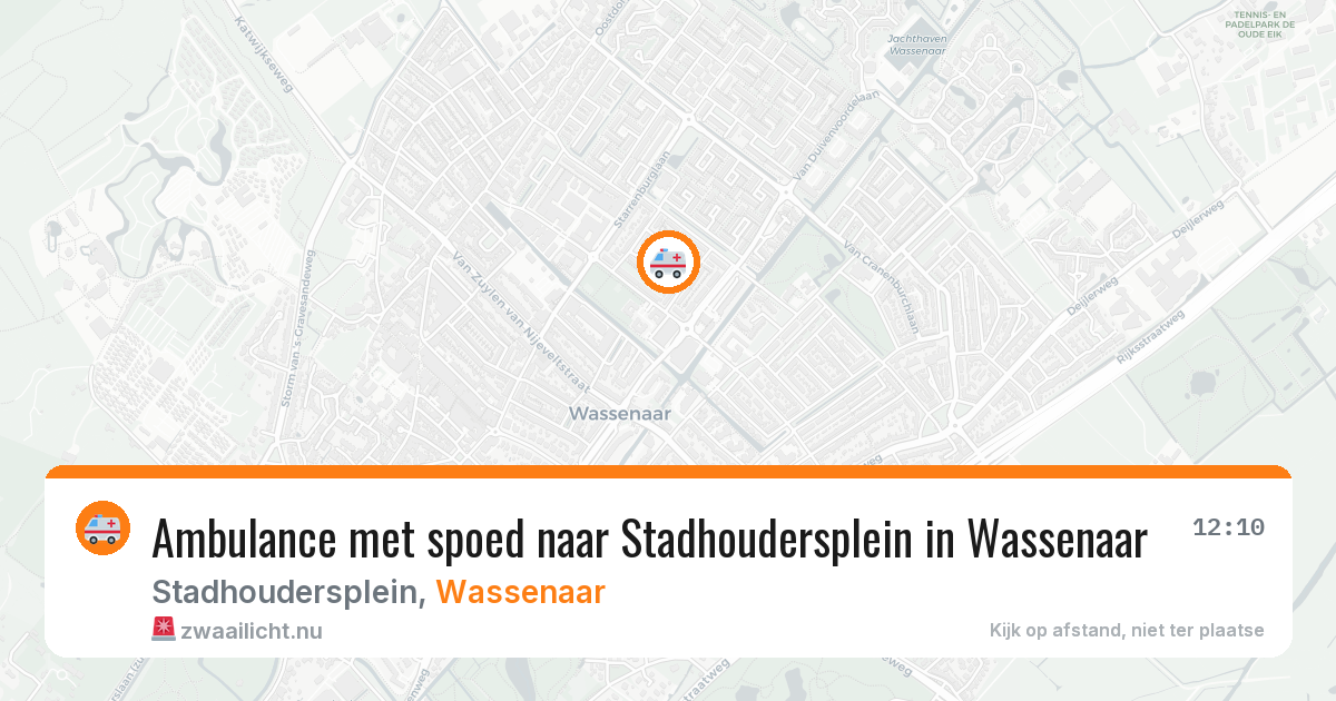 Ambulance met spoed naar Stadhoudersplein in Wassenaar — 25 jul 2026