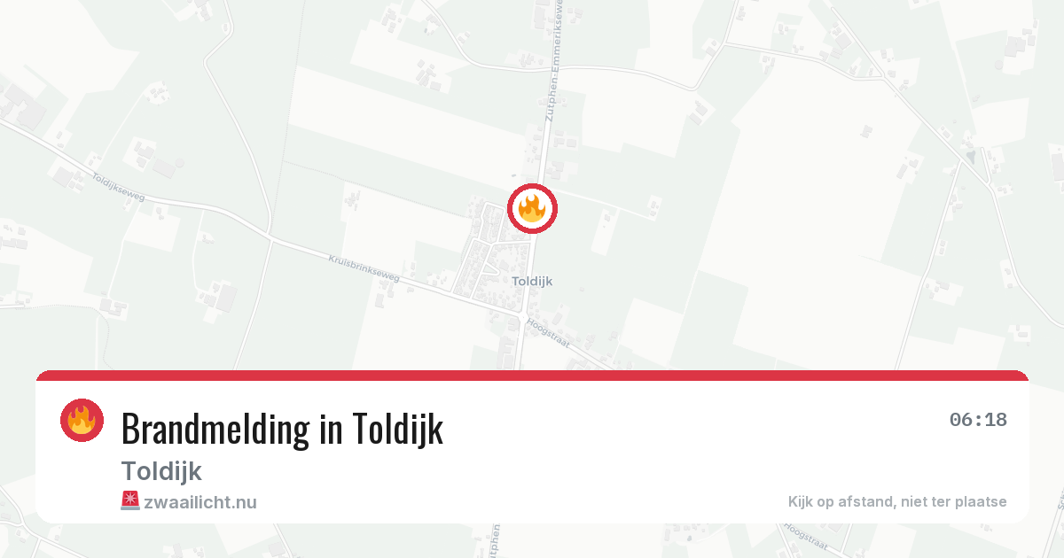 Brandmelding in Toldijk — 21 mrt 2026