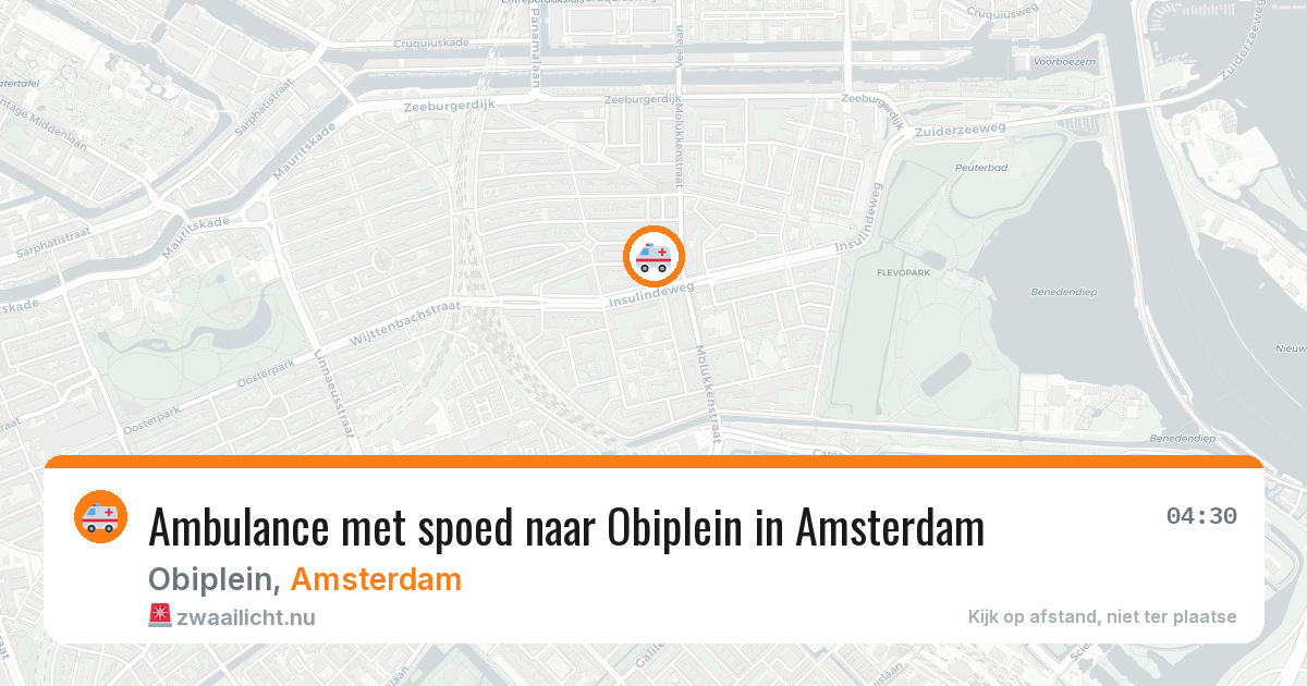 Ambulance met spoed naar Obiplein in Amsterdam — 23 mei 2026