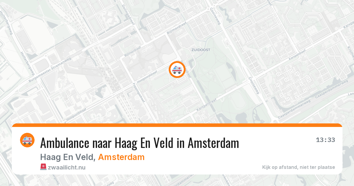 Ambulance naar Haag En Veld in Amsterdam — 26 apr 2026