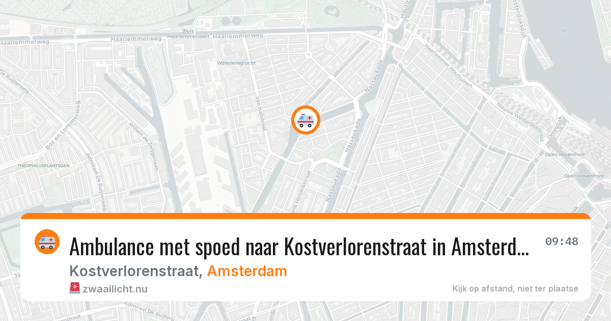 Ambulance met spoed naar Kostverlorenstraat in Amsterdam — 26 jul 2026