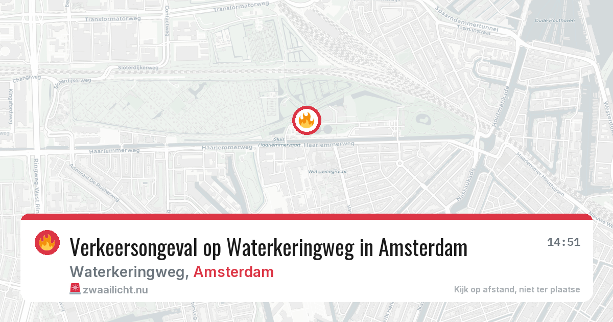 Verkeersongeval op Waterkeringweg in Amsterdam — 13 jul 2026