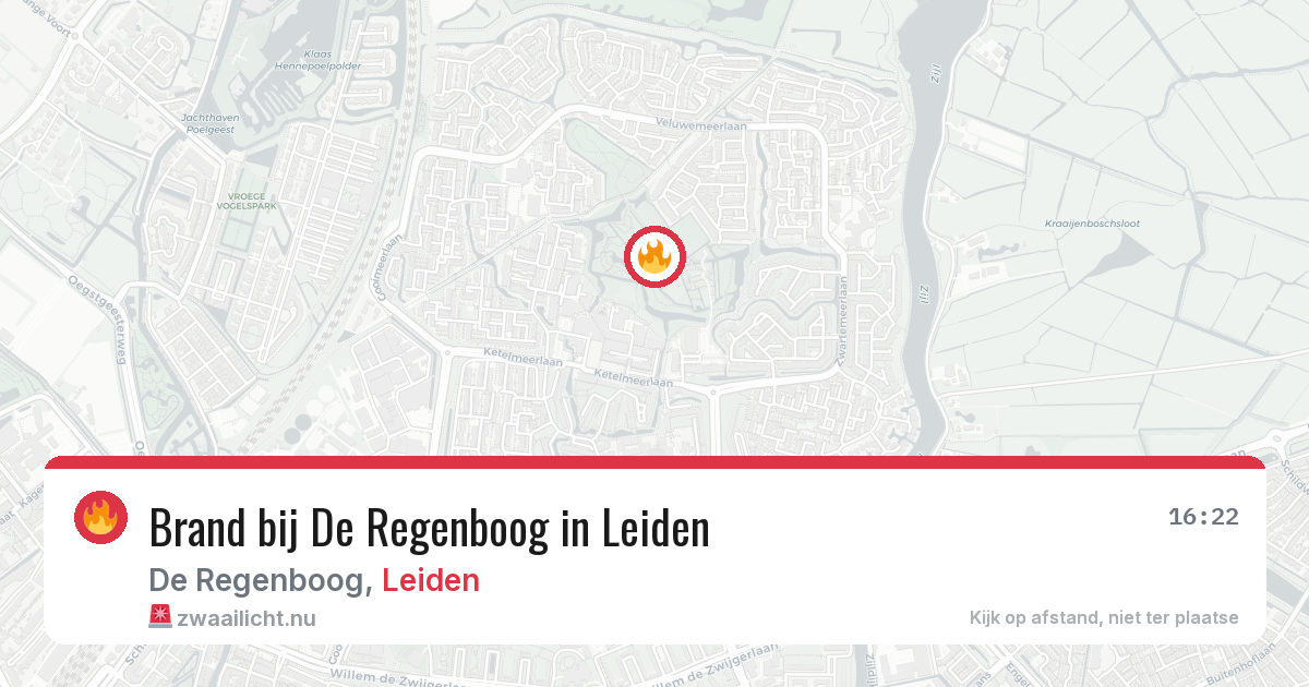 Brand bij De Regenboog in Leiden — 11 jul 2026