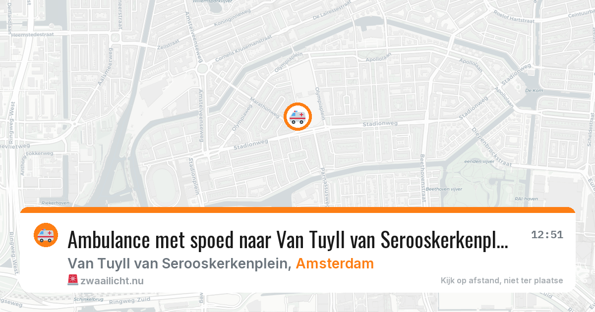 Ambulance met spoed naar Van Tuyll van Serooskerkenplein in Amsterdam — 24 mrt 2026
