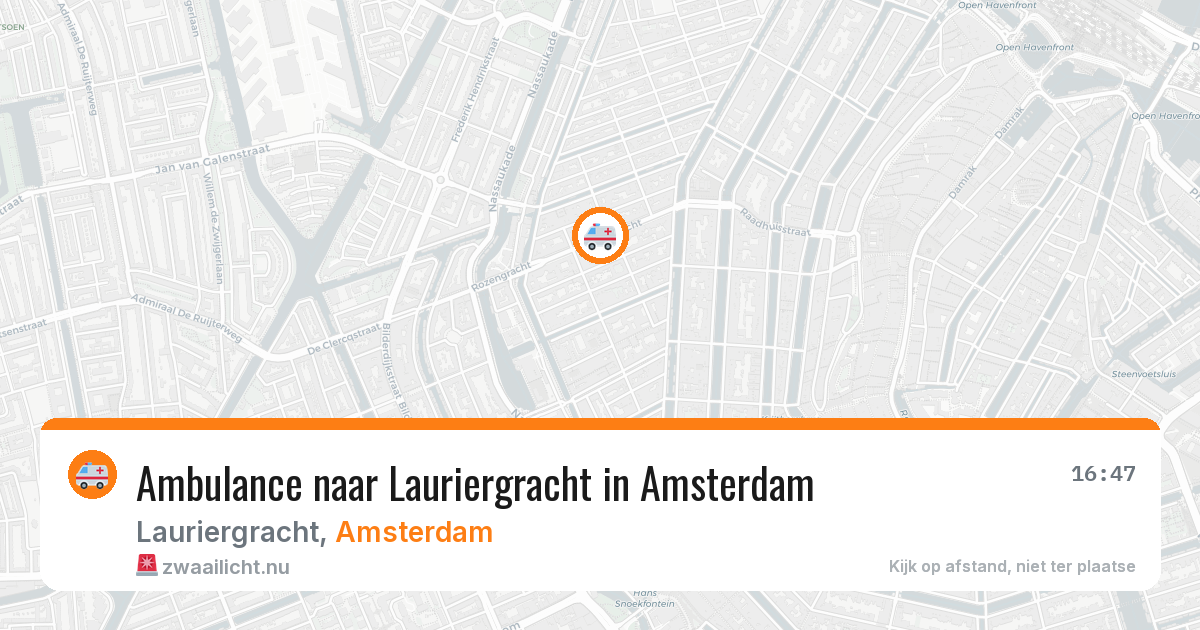 Ambulance naar Lauriergracht in Amsterdam — 27 mei 2026