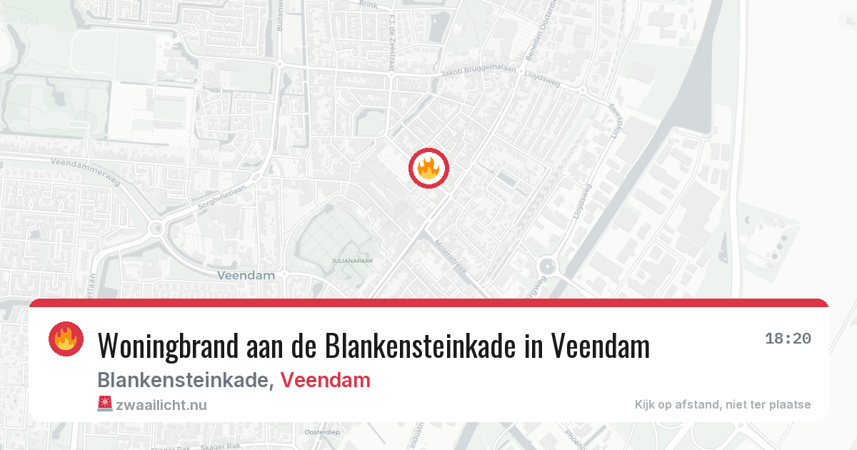 Woningbrand aan de Blankensteinkade in Veendam — 30 apr 2026