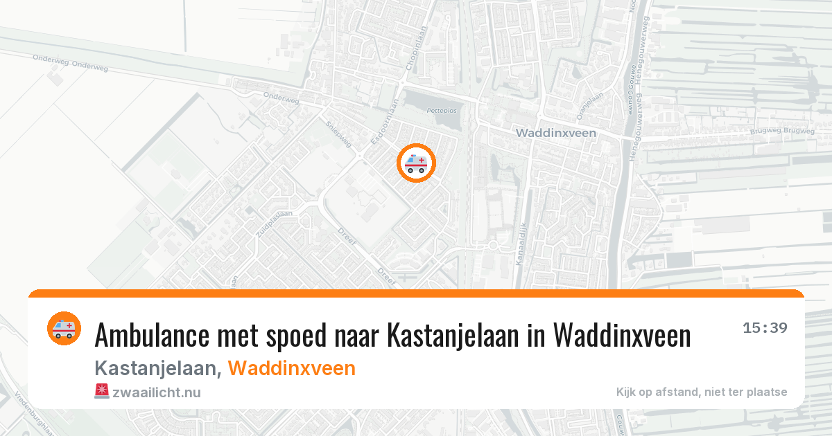 Ambulance met spoed naar Kastanjelaan in Waddinxveen — 28 mei 2026