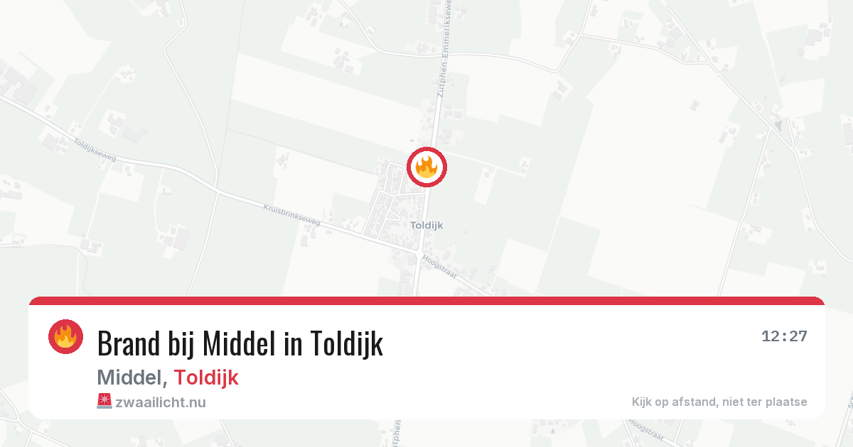 Brand bij Middel in Toldijk — 15 mei 2026