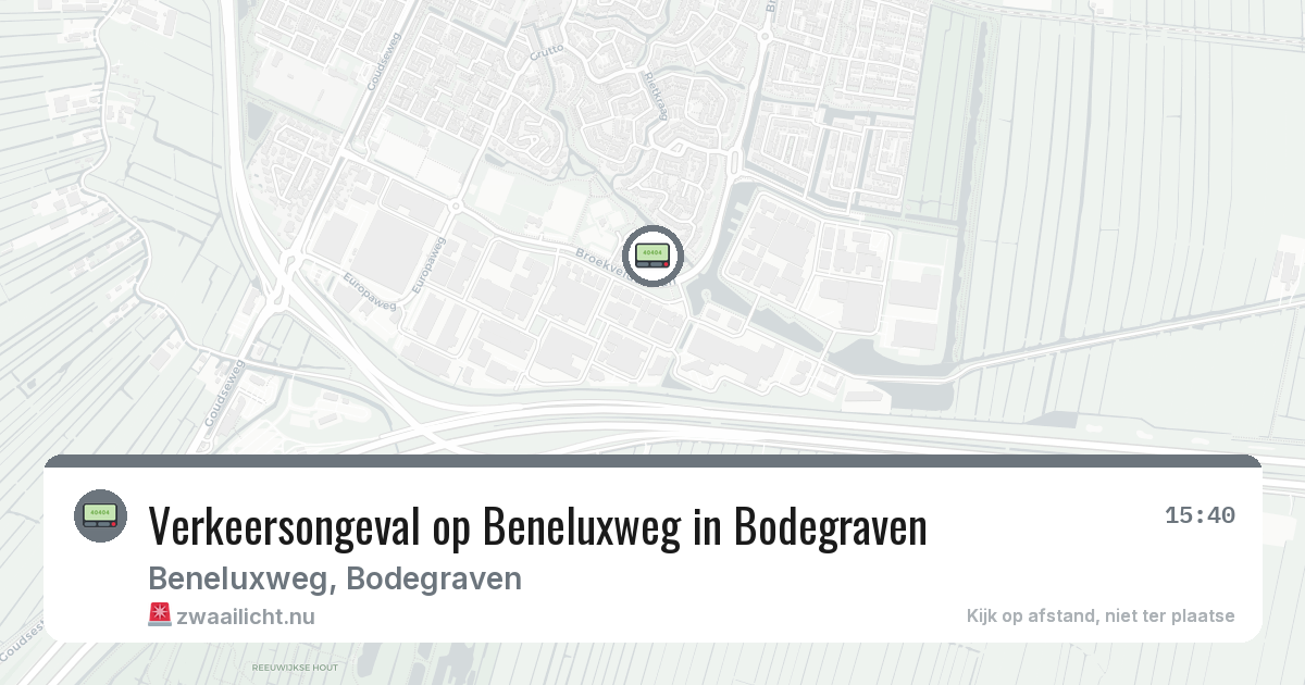 Verkeersongeval op Beneluxweg in Bodegraven — 13 feb 2026