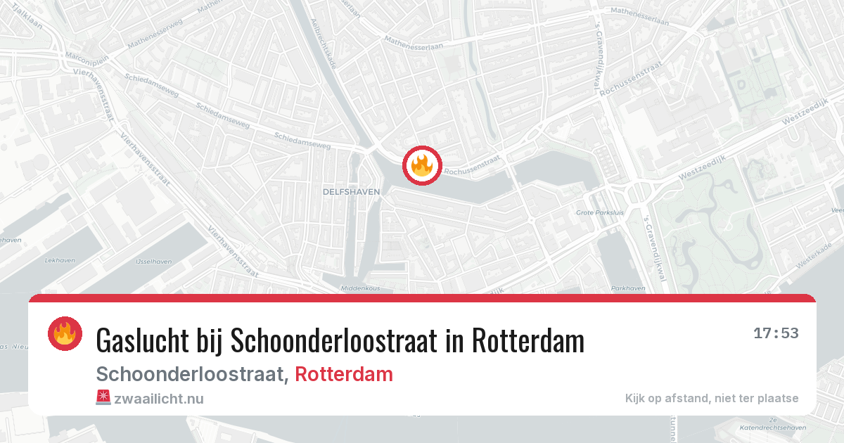 Gaslucht bij Schoonderloostraat in Rotterdam — 2 jun 2026