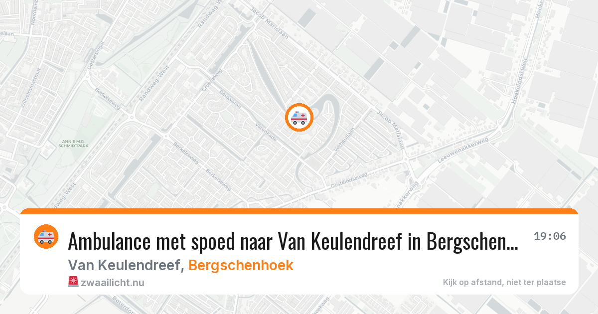 Ambulance met spoed naar Van Keulendreef in Bergschenhoek — 10 mei 2026