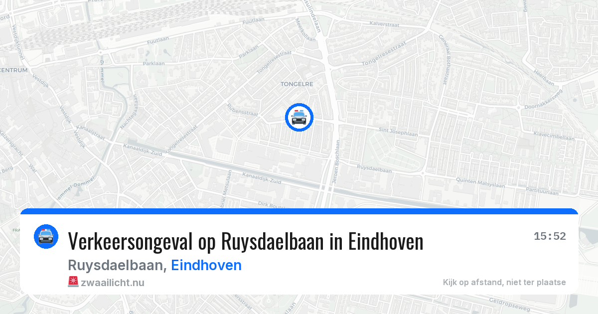 Verkeersongeval op Ruysdaelbaan in Eindhoven — 12 jul 2026