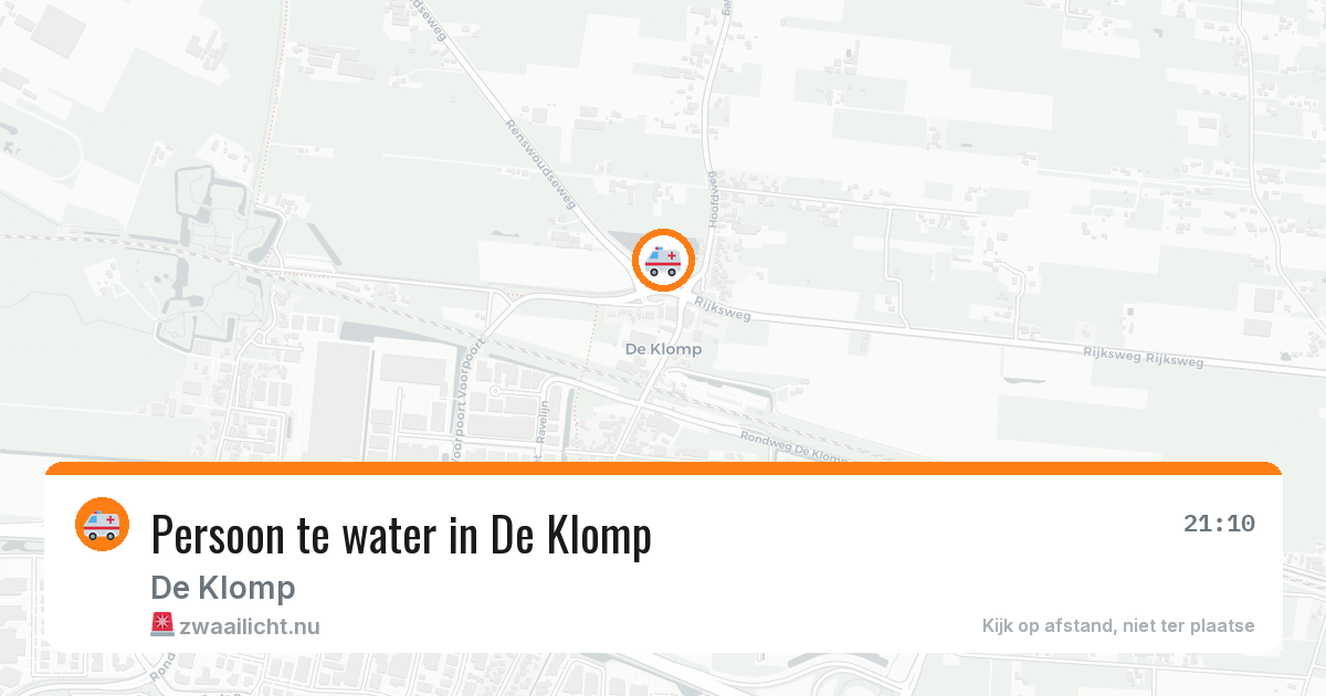 Persoon te water in De Klomp — 19 mrt 2026