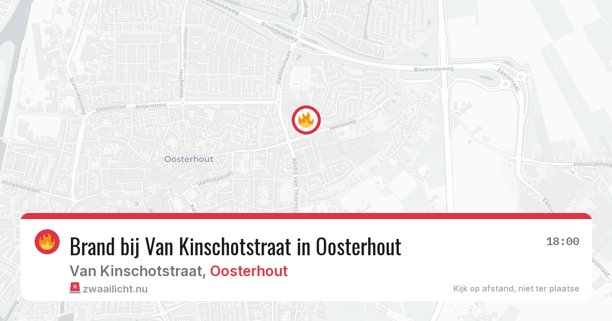 Brand bij Van Kinschotstraat in Oosterhout — 22 mrt 2026