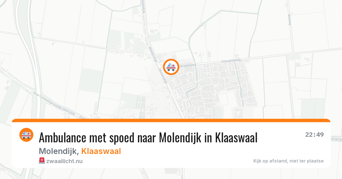 Ambulance met spoed naar Molendijk in Klaaswaal — 25 mrt 2026