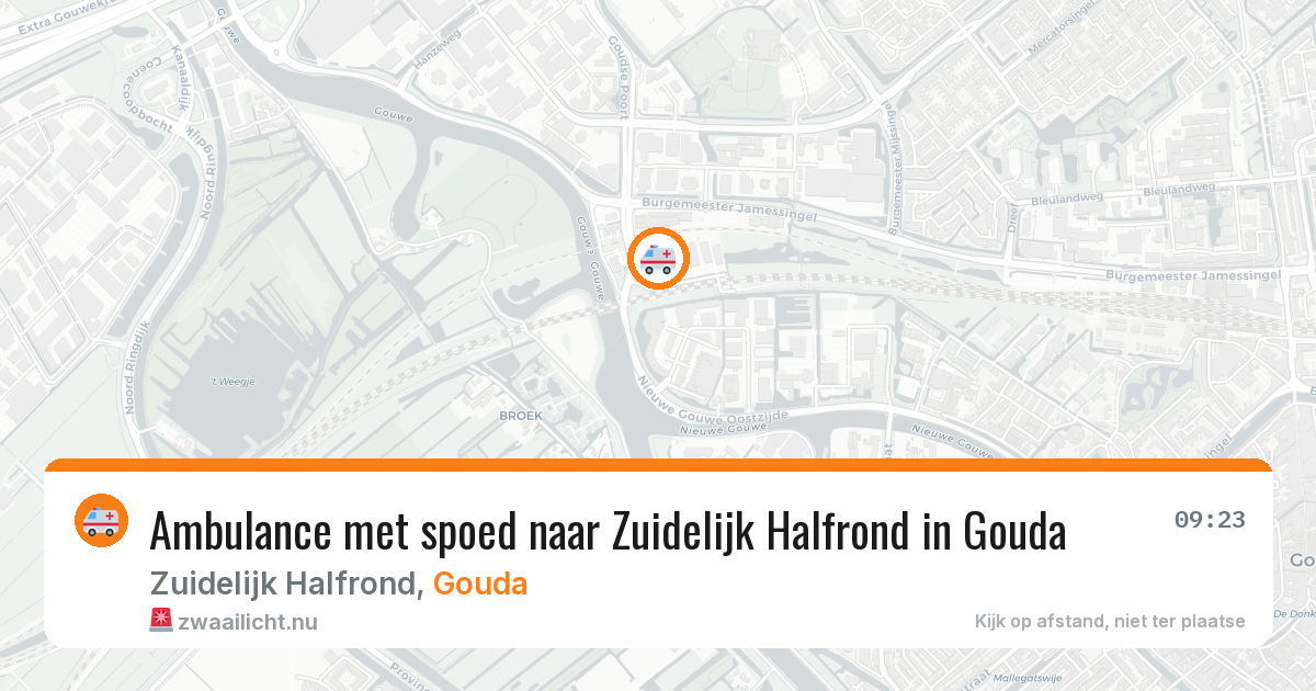 Ambulance met spoed naar Zuidelijk Halfrond in Gouda — 24 jul 2026