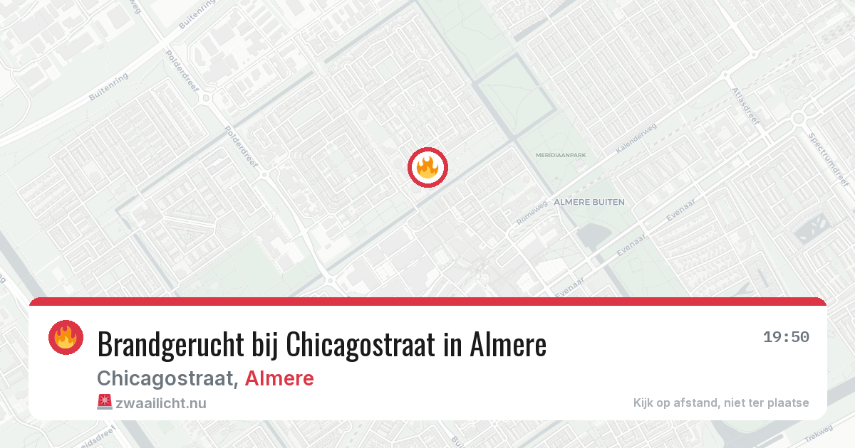 Brandgerucht bij Chicagostraat in Almere — 19 mei 2026