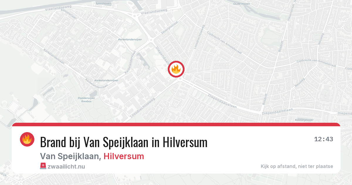 Brand bij Van Speijklaan in Hilversum — 26 mei 2026