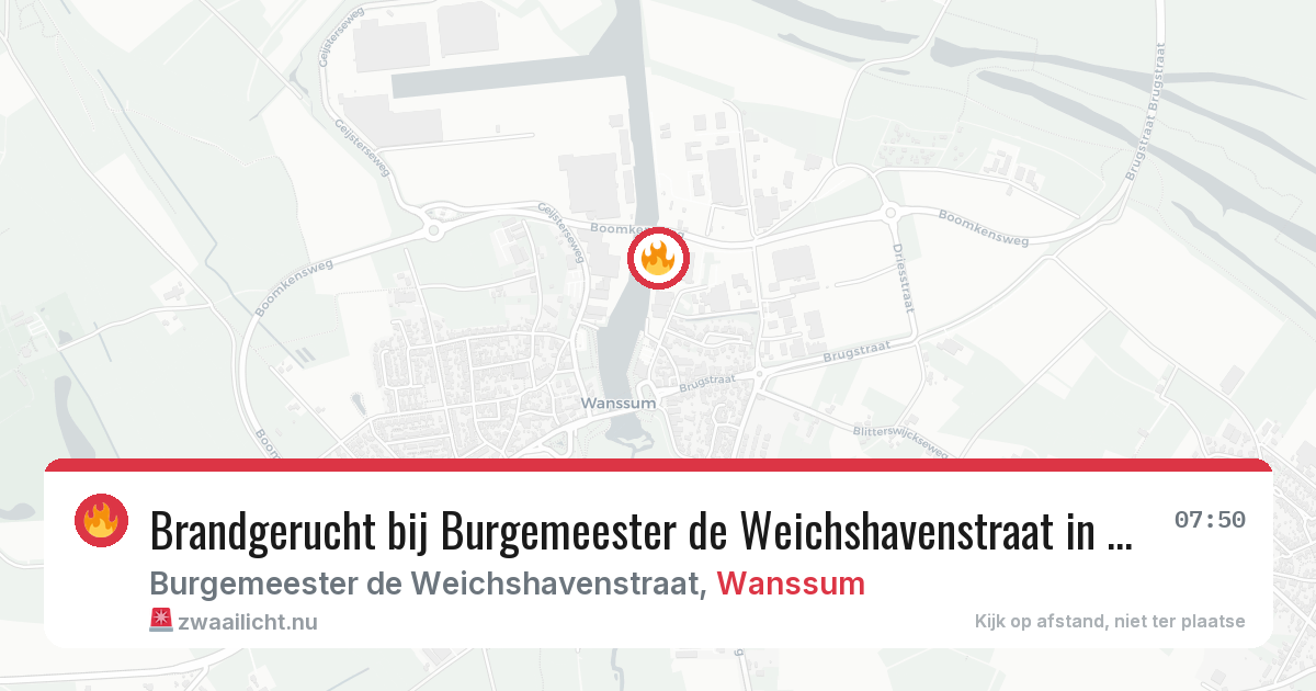 Brandgerucht bij Burgemeester de Weichshavenstraat in Wanssum — 21 feb 2026