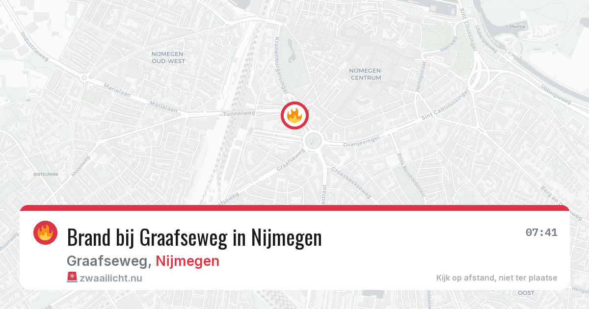 Brand bij Graafseweg in Nijmegen — 25 apr 2026