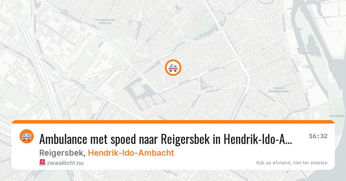 Ambulance met spoed naar Reigersbek in Hendrik-Ido-Ambacht — 22 mrt 2026