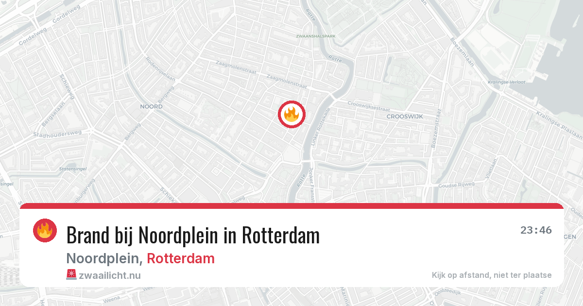 Brand bij Noordplein in Rotterdam — 21 mrt 2026