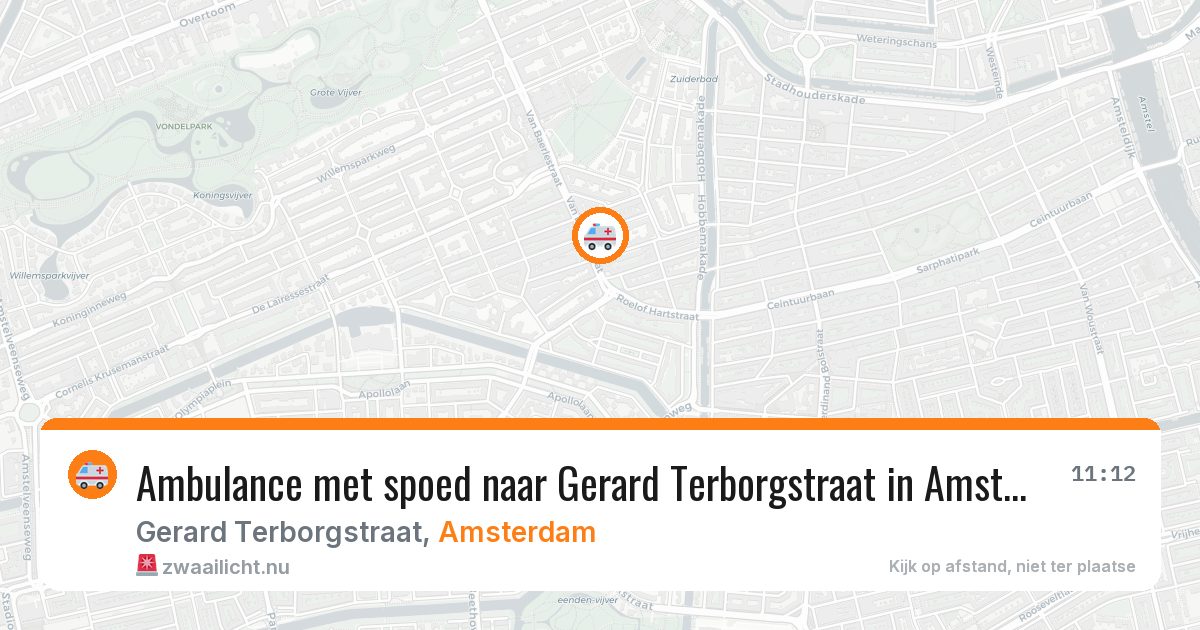 Ambulance met spoed naar Gerard Terborgstraat in Amsterdam — 27 jul 2026