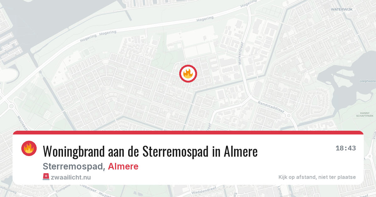 Woningbrand aan de Sterremospad in Almere — 25 jul 2026