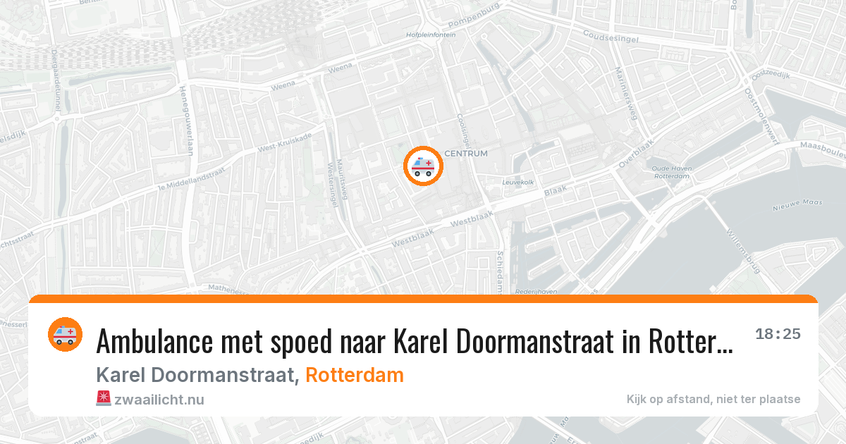 Ambulance met spoed naar Karel Doormanstraat in Rotterdam — 25 mei 2026