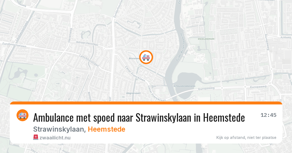 Ambulance met spoed naar Strawinskylaan in Heemstede — 12 mei 2026
