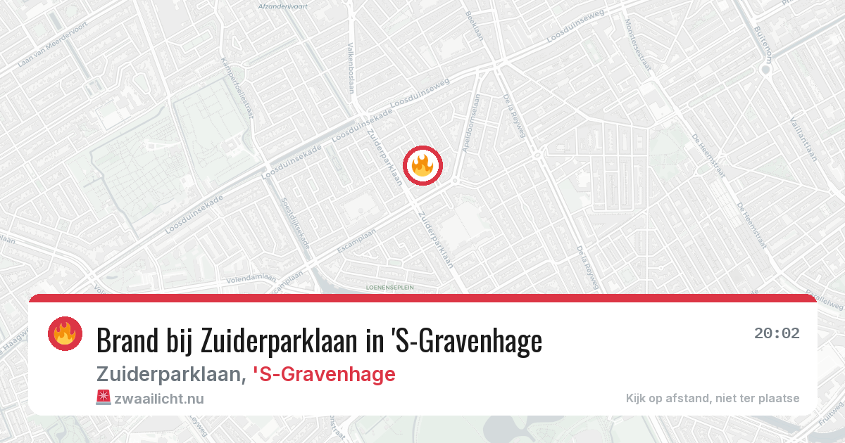 Brand bij Zuiderparklaan in 'S-Gravenhage — 31 mei 2026