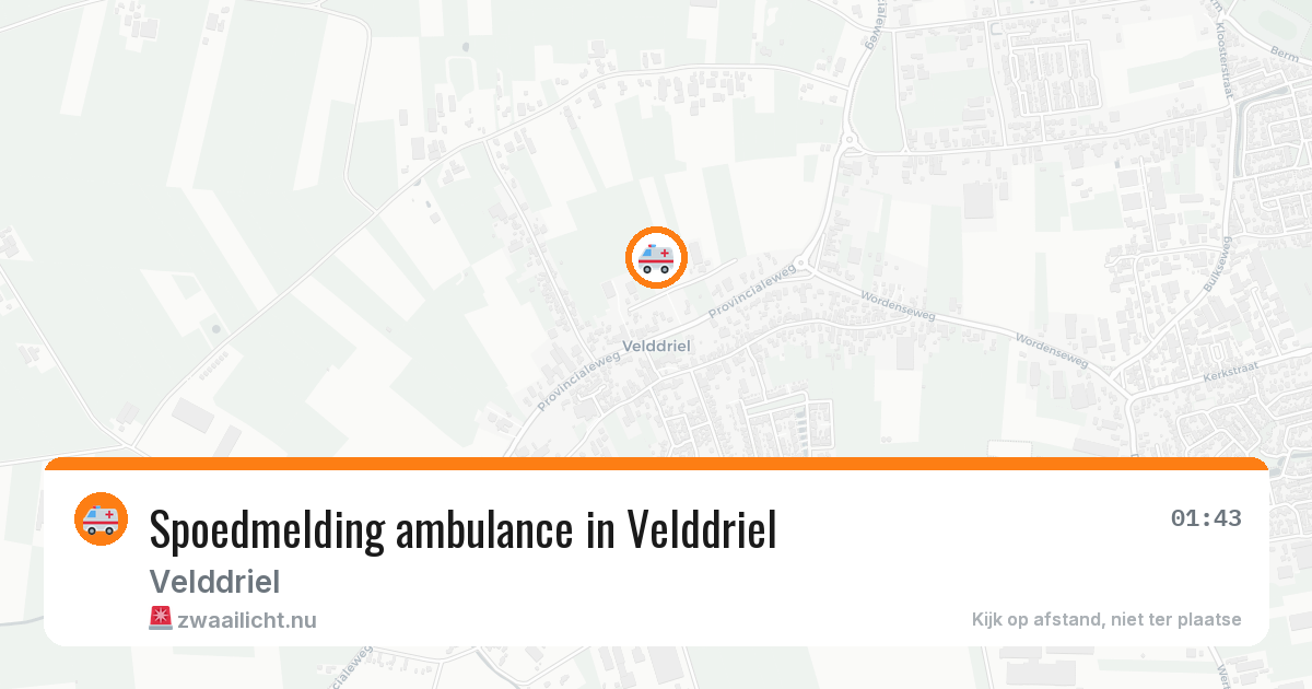 Spoedmelding ambulance in Velddriel — 22 jul 2026