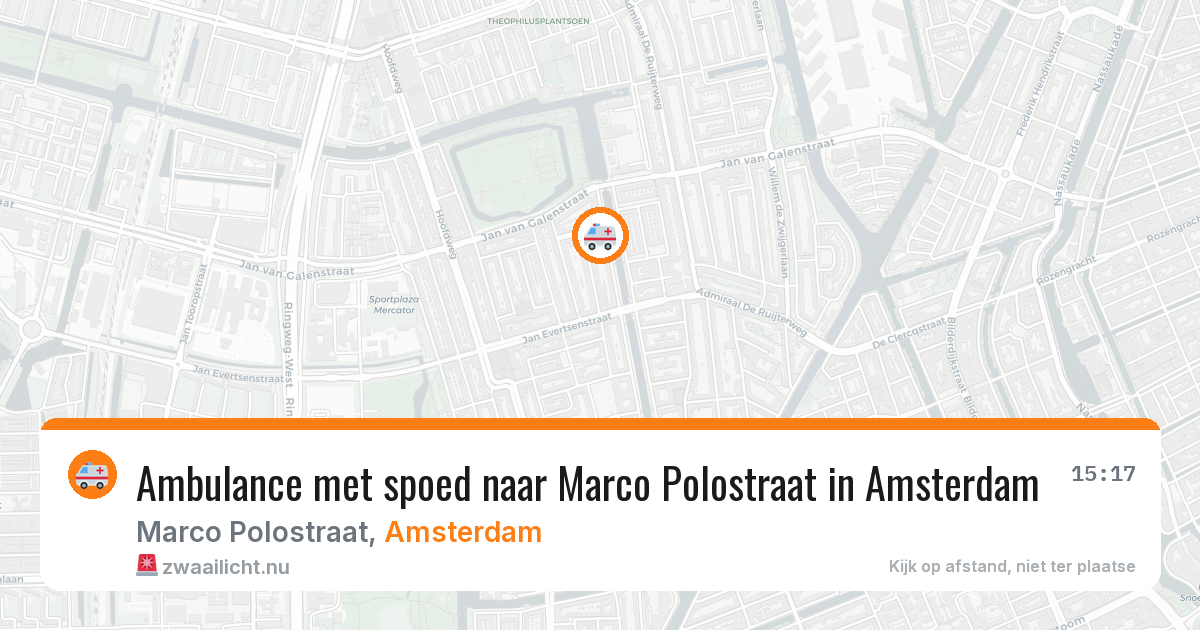 Ambulance met spoed naar Marco Polostraat in Amsterdam — 18 jul 2026