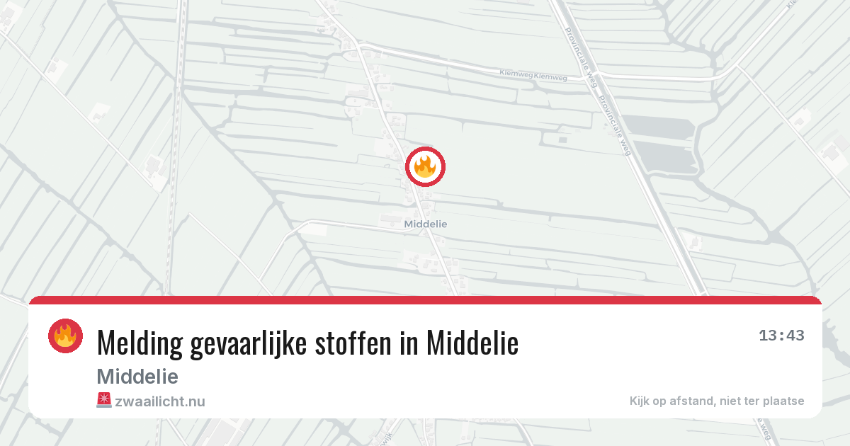 Melding gevaarlijke stoffen in Middelie — 16 jul 2026