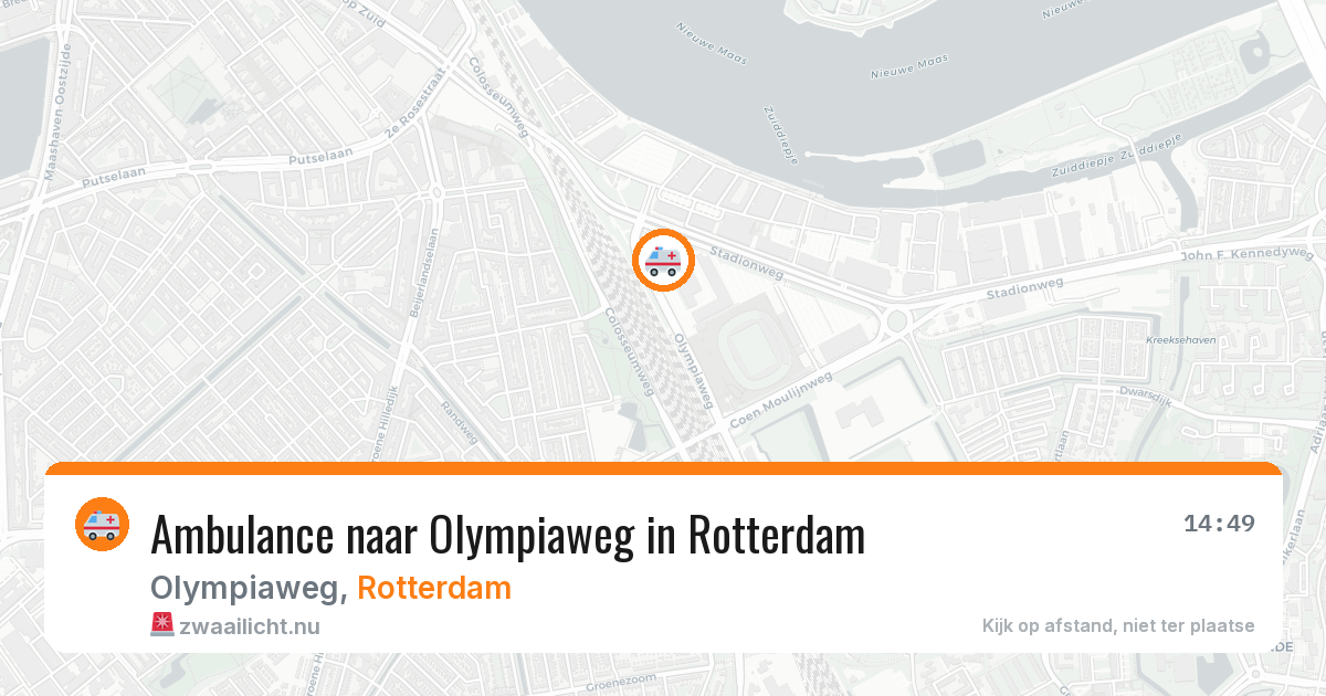 Ambulance naar Olympiaweg in Rotterdam — 18 jul 2026