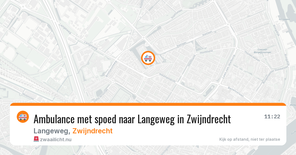 Ambulance met spoed naar Langeweg in Zwijndrecht — 24 jul 2026