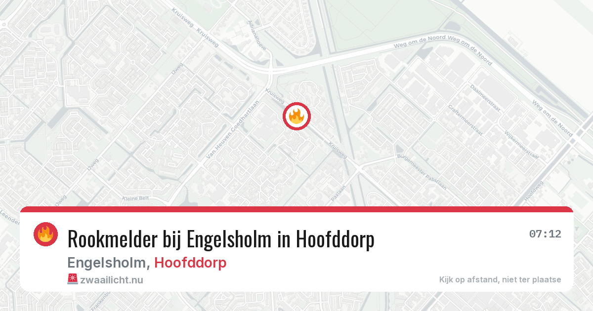 Rookmelder bij Engelsholm in Hoofddorp — 21 jul 2026