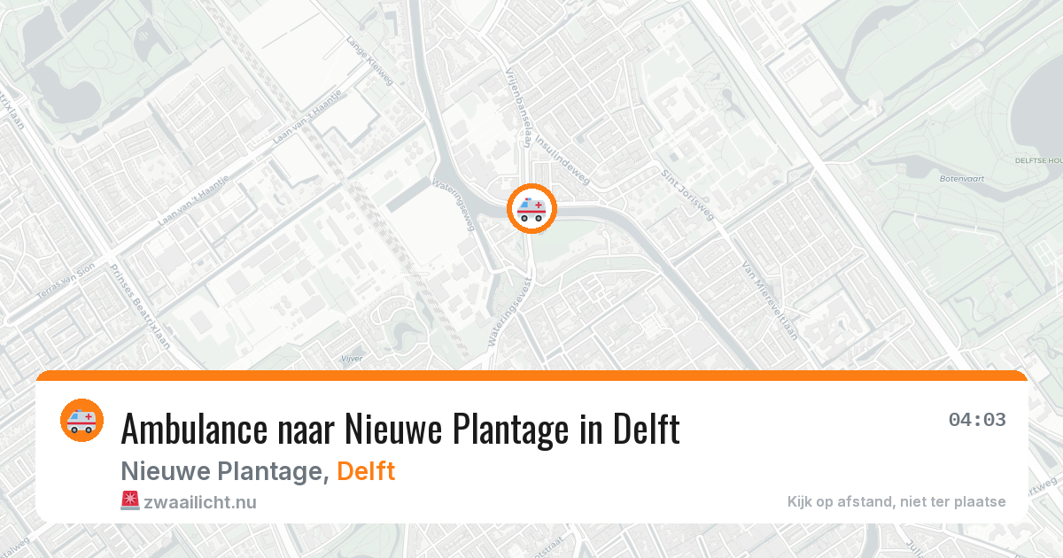 Ambulance naar Nieuwe Plantage in Delft — 4 jun 2026