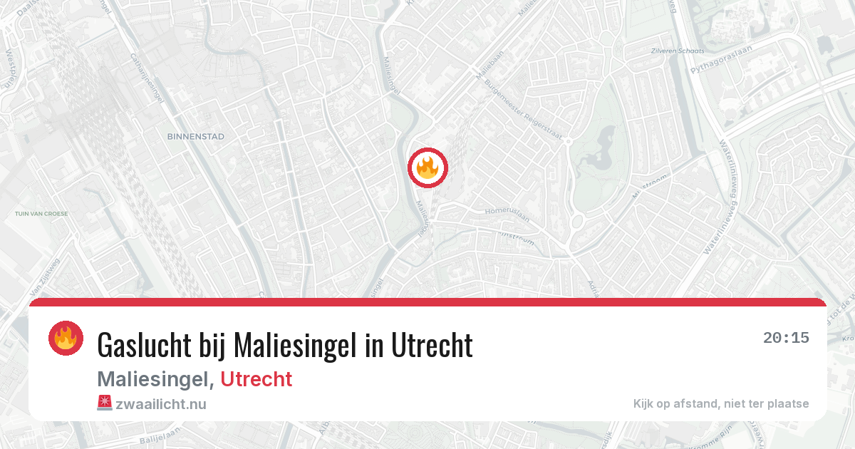 Gaslucht bij Maliesingel in Utrecht — 10 jul 2026