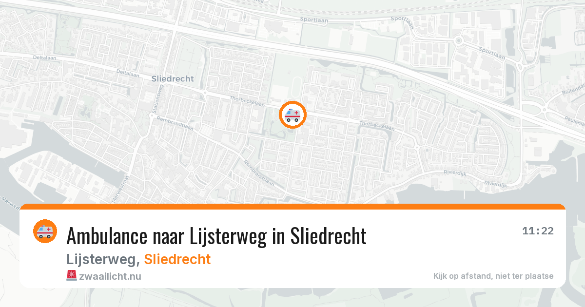 Ambulance naar Lijsterweg in Sliedrecht — 4 apr 2026