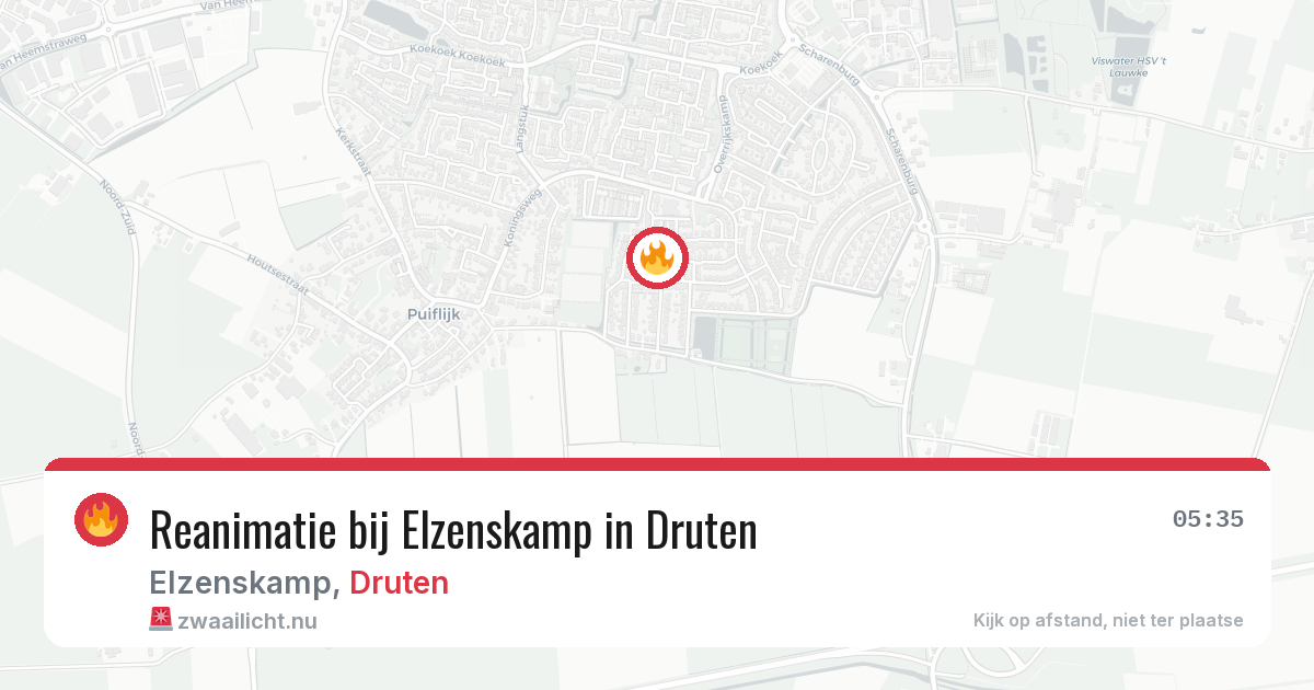 Reanimatie bij Elzenskamp in Druten — 23 mrt 2026