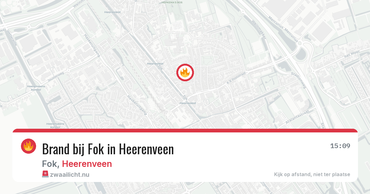 Brand bij Fok in Heerenveen — 17 jun 2026