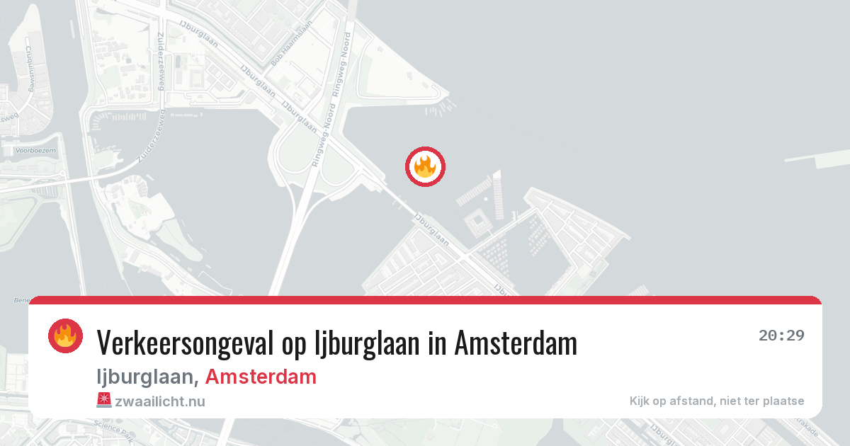 Verkeersongeval op Ijburglaan in Amsterdam — 26 mrt 2026
